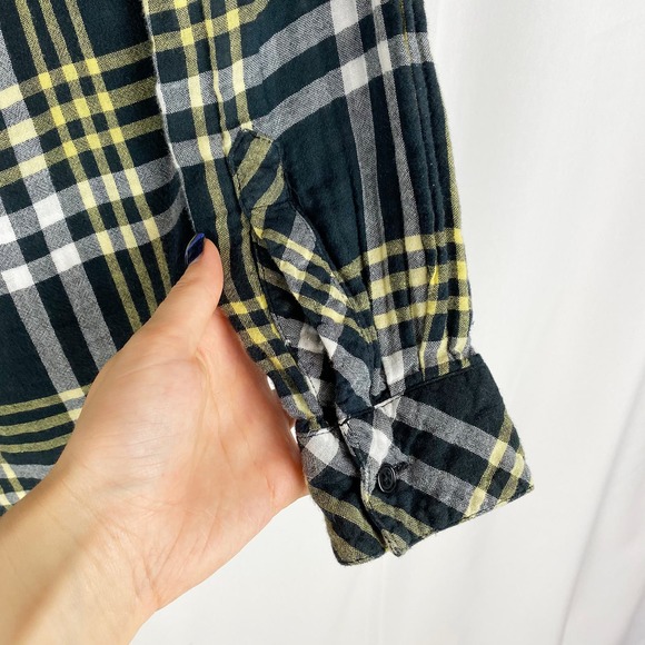 Rails Plaid Button Down Shirt Navy Double Gauze 100% Cotton Long Sleeve XS - Picture 6 of 8